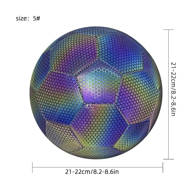 Glow in The Dark Soccer Ball, 1 Count Reflective Soccer Ball with Storage Mesh Bag, Size 5 Football Perfect for Indoor Outdoor Training Competition