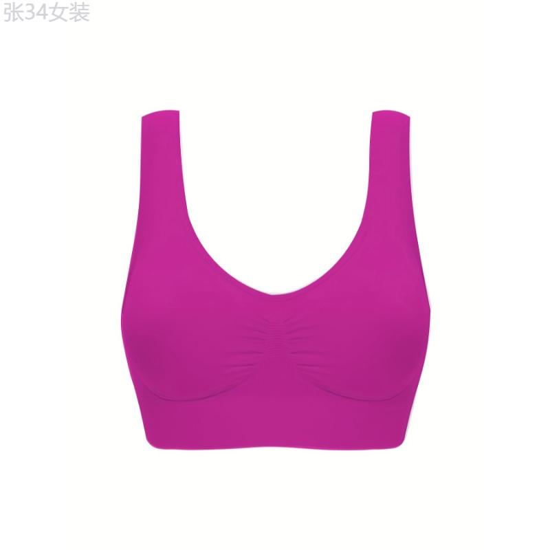 7pcs Comfy Wireless Sports Bras, Breathable Running Workout Tank Bra for Women's Lingerie Underwear