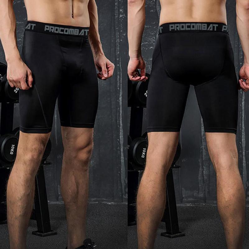 2 Pack Compression Athletic Shorts for Men Workout Base Layer Short Pants With Elastic Waist