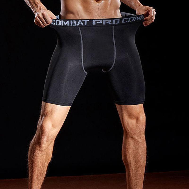 2 Pack Compression Athletic Shorts for Men Workout Base Layer Short Pants With Elastic Waist