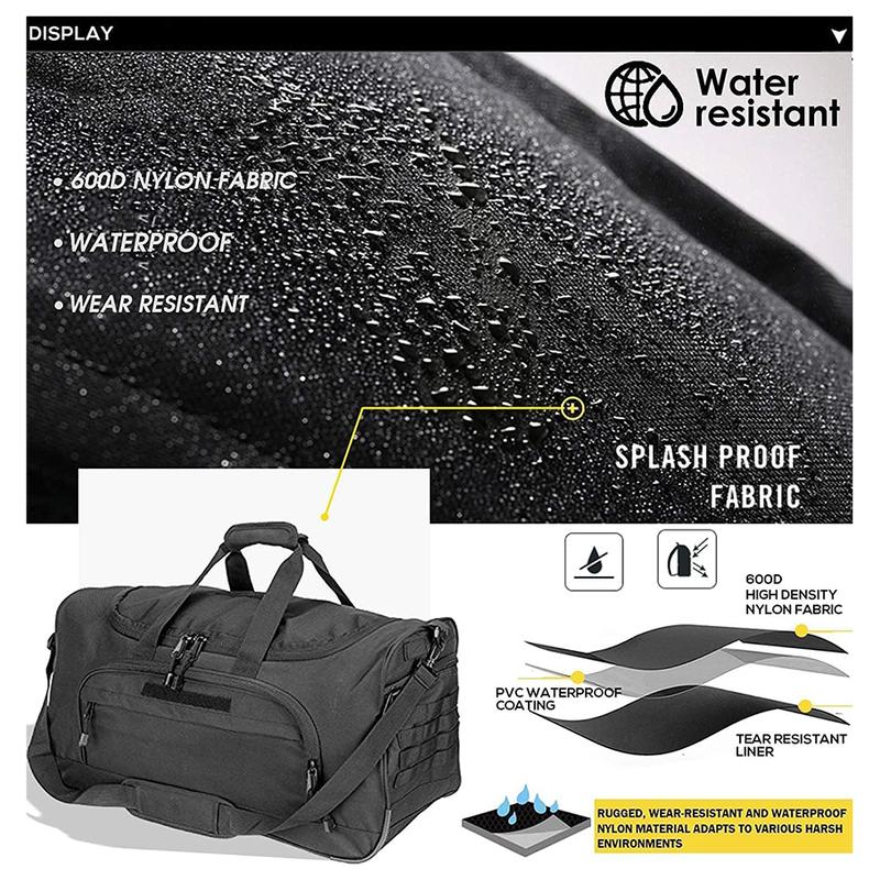 Gym Bag for Women & Men Tactical Duffle Military Weekender Travel Work Out Bags Lightweight Waterproof Sports Tote Shoe Pocket