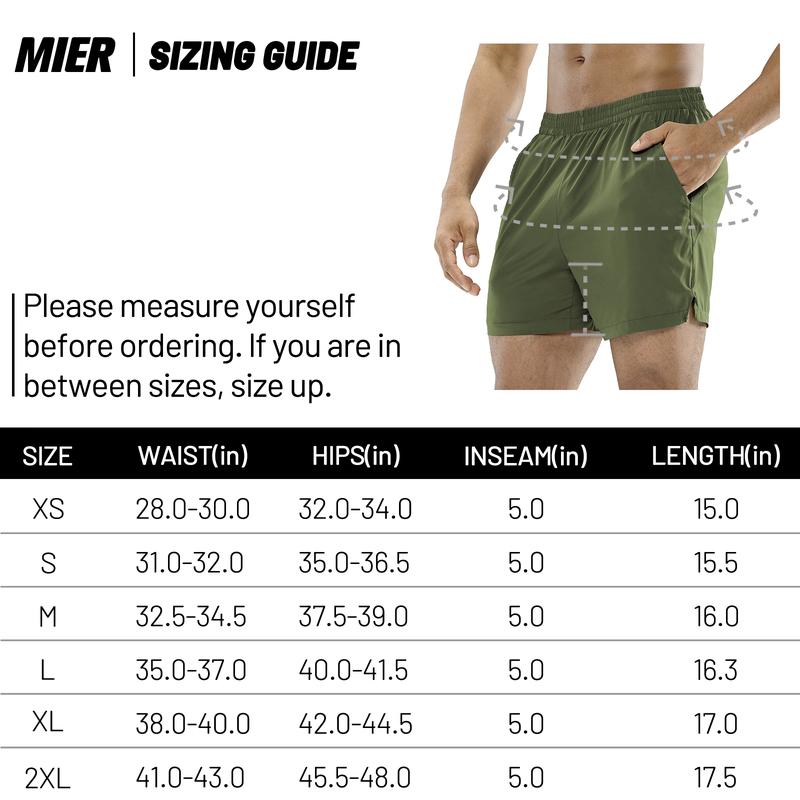 MIER Men's 5‘’ Running Shorts Quick Dry Drawstring With Pockets, Elastic Breathable Waist Lightweight Athletic Workout Shorts, Gym Shorts, Casual Comfy Breathable Shorts, Clearance Items 2024, for Fall, Training, Gym, Yoga and Daily Wear