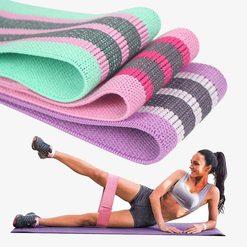 Sports Exercise Resistance Loop Band Set, 3 Counts Elastic Squat Resistance Band, Yoga Stretch Strap, Gym Exercise Equipment for Home Workout