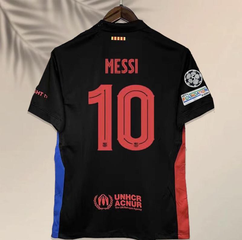 24-25 Season Barcelona size:S-4XL Away Soccer jersey Men's Sports T-Shirt Yamal and No.10 MessiJersey Customized Name and Number Soccer jerseys football fans top