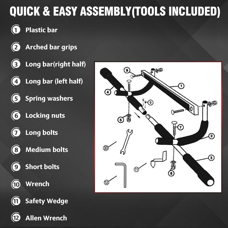 Upgrade Pull Up Bar for Doorway Multi-Grip Chin Up Bar Heavy Duty Pull Up Bar