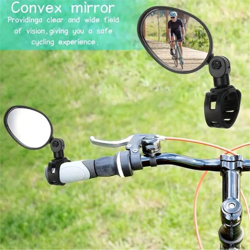 Bicycle Mirror, 2 Counts 360 Degree Adjustable Rotatable Handlebar Mirror, Wide Angle Bicycle Mirror, Cycling Rearview Mirror, Bike Accessories