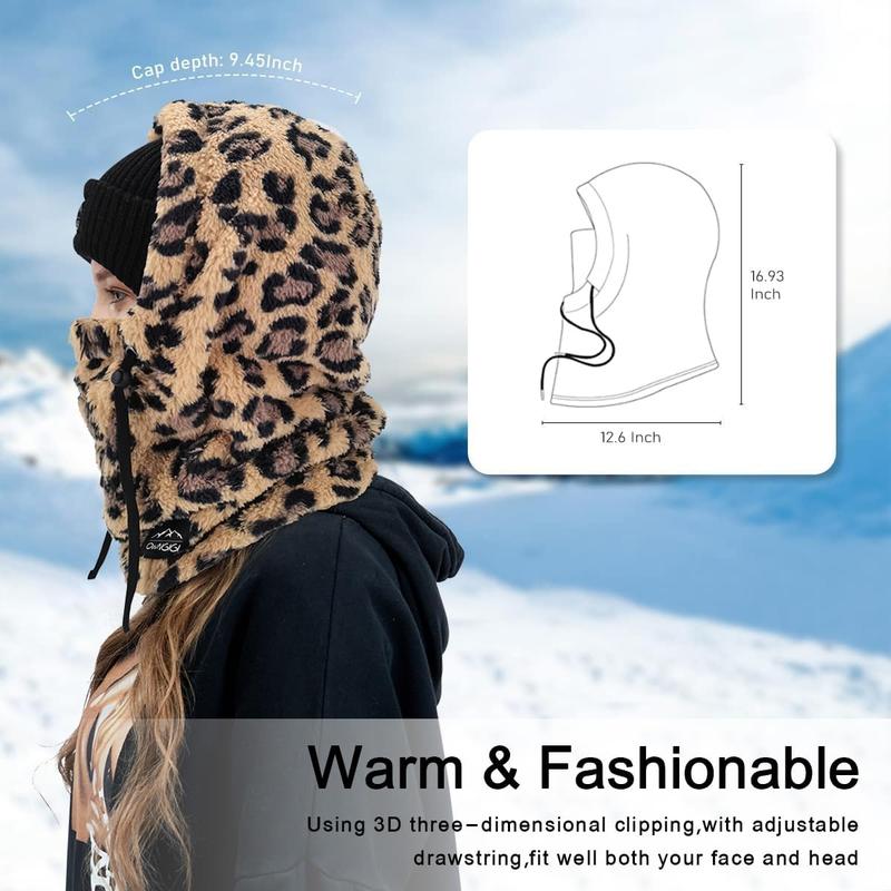 Balaclava Winter Ski Mask for Men and Women Cold Weather Fleece Windproof  Cover Hooded Scarf Hat  Warmer