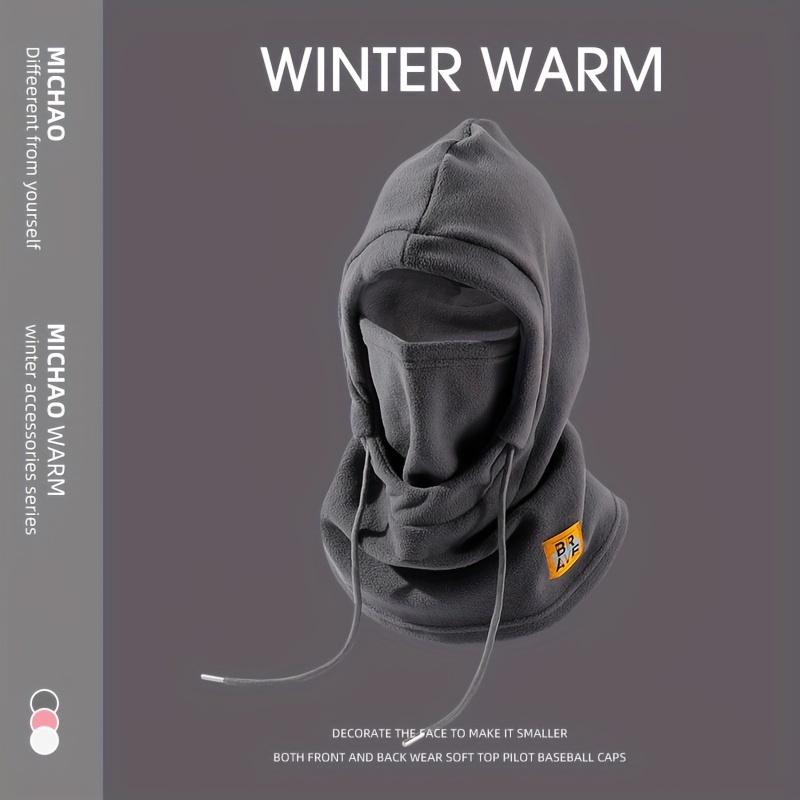 Windproof Winter Cycling Beanie - Plush Fleece Face Mask & Neck Warmer for Men and Women, One Size