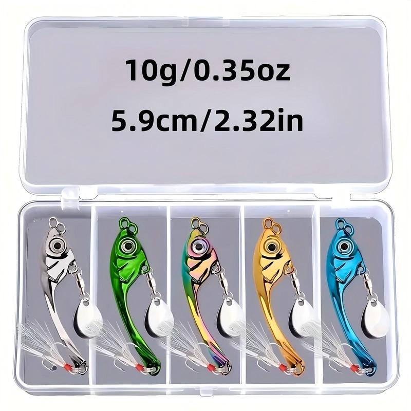 Artificial Fishing Lure, 5 5.9 6.5cm Rotating Sequin Fishing Lure with Storage Box, Outdoor Fishing Accessories for Fishing Enthusiasts