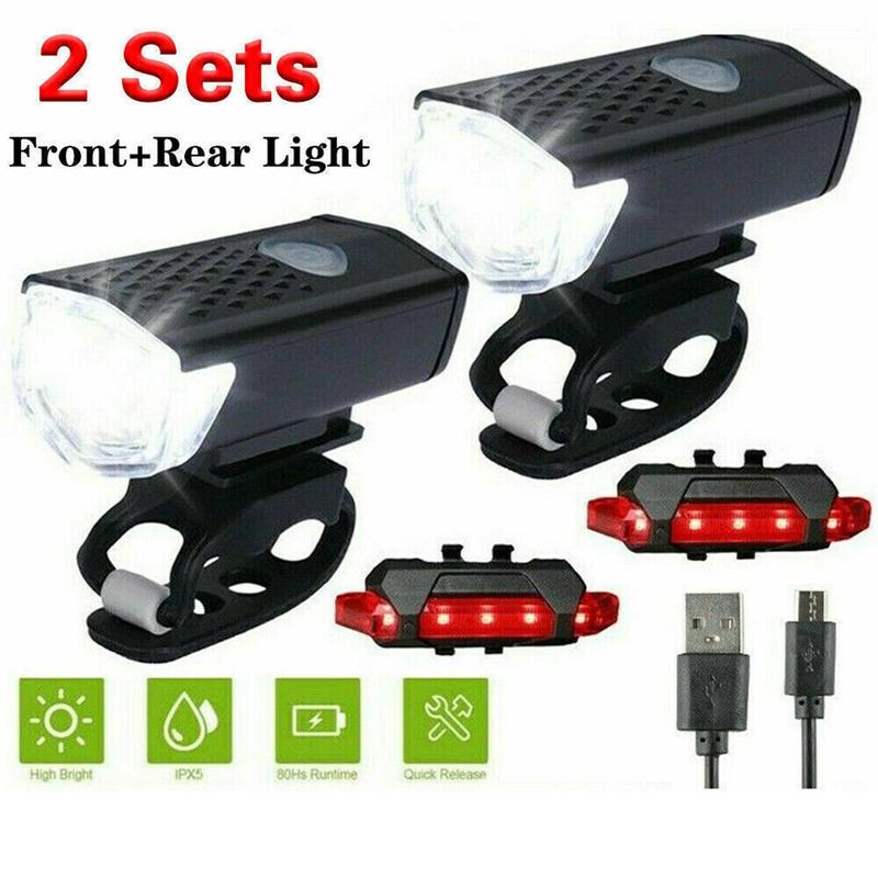 Buy 1 Get 1 Free！LED IPX6 Waterproof Bicycle Lights Set，Strong Durable Enery-saving Square Shaped Automatic Adjustable（2 PCS）