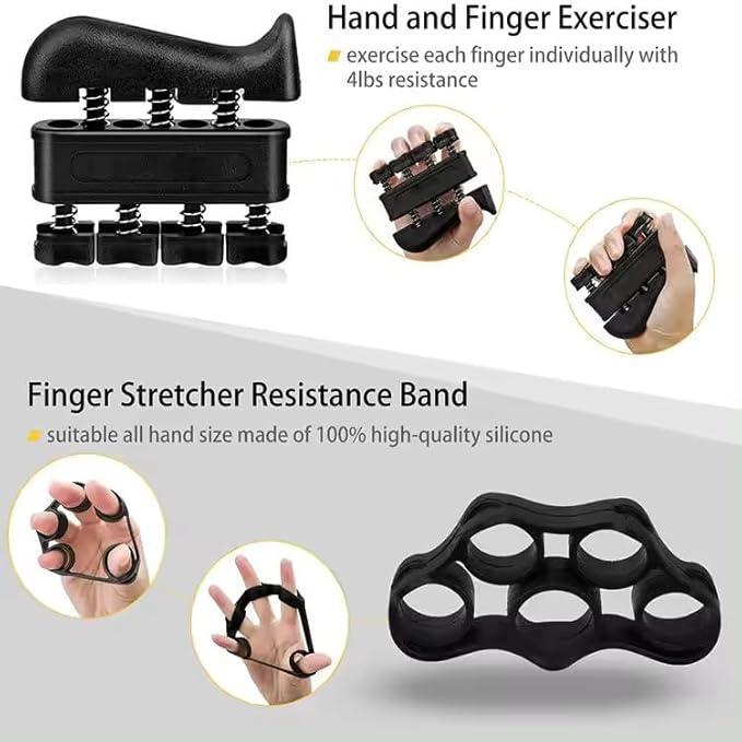 5 Pack Grip Strength Trainer Kit AdjustableResistance Hand Gripper,Finger Exerciser,HandExtension Exerciser,Stress Relief Ball and ForearmWorkout Ring for Grip Strength Training