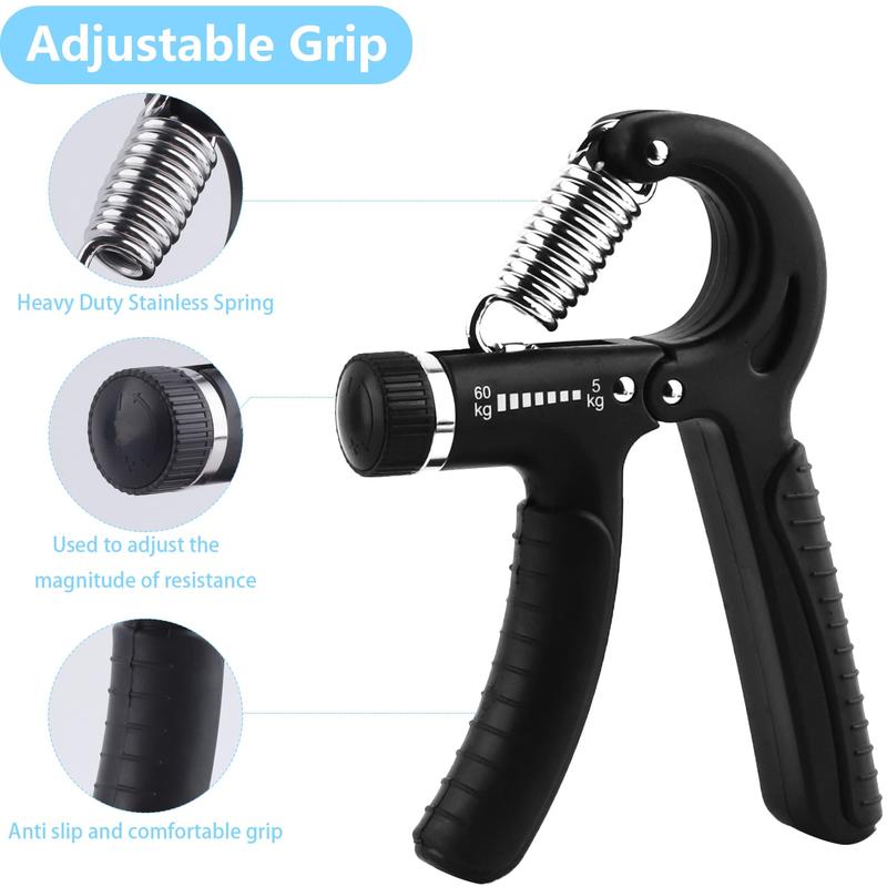 Adjustable Resistance Hand Grip Strengthener Set, 5 Counts set Hand Exerciser Kit, Fitness Equipment for Home Gym