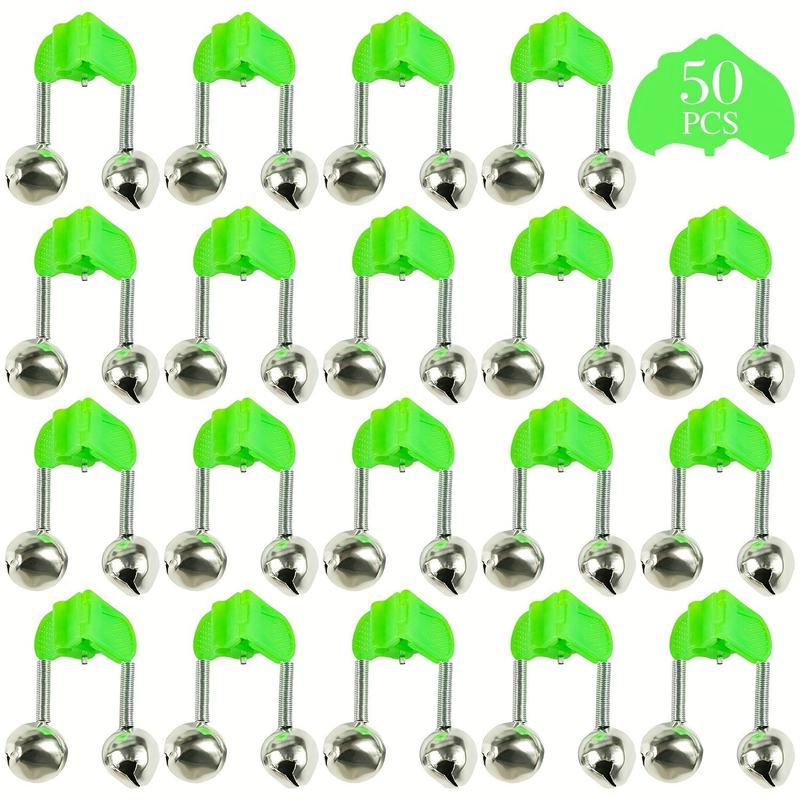 Fishing Bell, 10 50pcs Double Ring Fishing Bell, Plastic Clip Buckle Fishing Bell, Fishing Accessories for Outdoor Fishing, Fishing Equipment, Fishing Gear