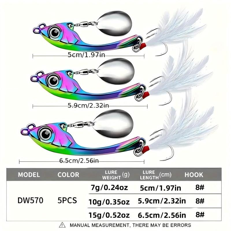 Artificial Fishing Lure, 5 5.9 6.5cm Rotating Sequin Fishing Lure with Storage Box, Outdoor Fishing Accessories for Fishing Enthusiasts