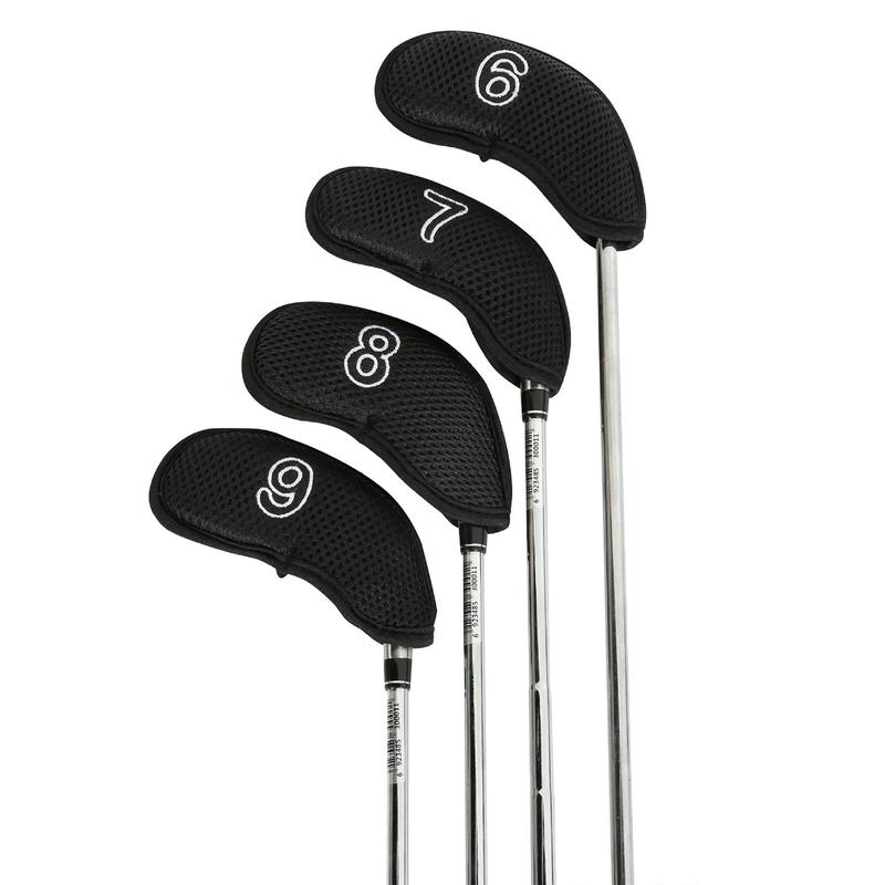 Golf Club Head Cover with Letter & Number Pattern, 10pcs set Professional Golf Club Head Protector, Golf Accessories for Men & Women