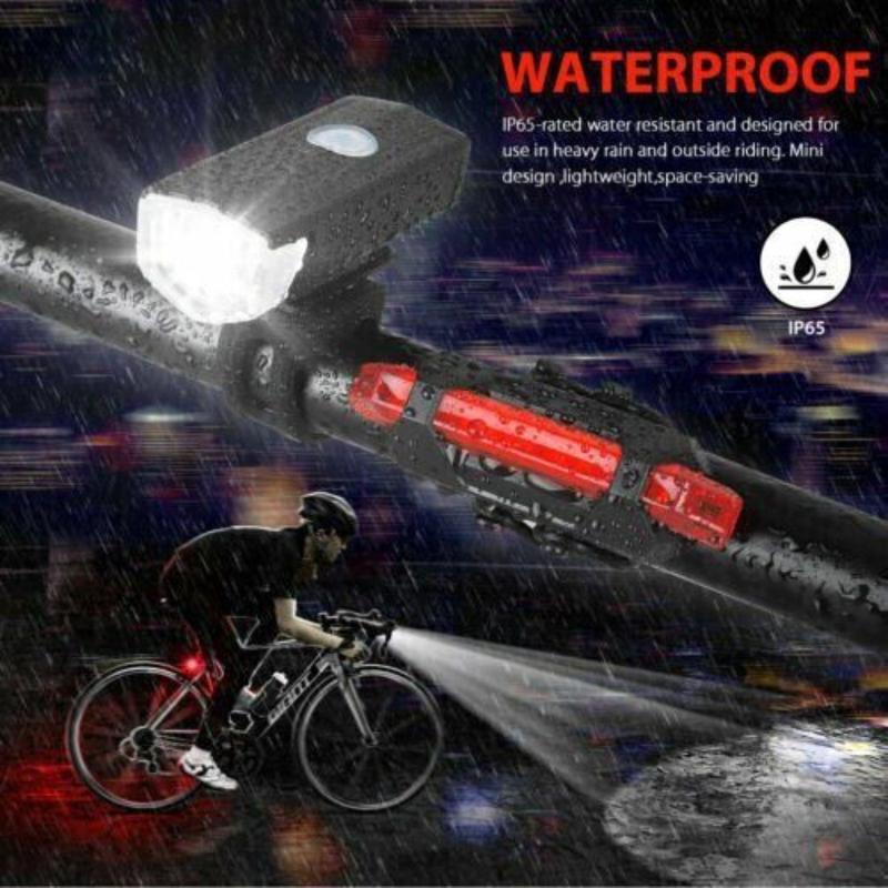 Buy 1 Get 1 Free！LED IPX6 Waterproof Bicycle Lights Set，Strong Durable Enery-saving Square Shaped Automatic Adjustable（2 PCS）