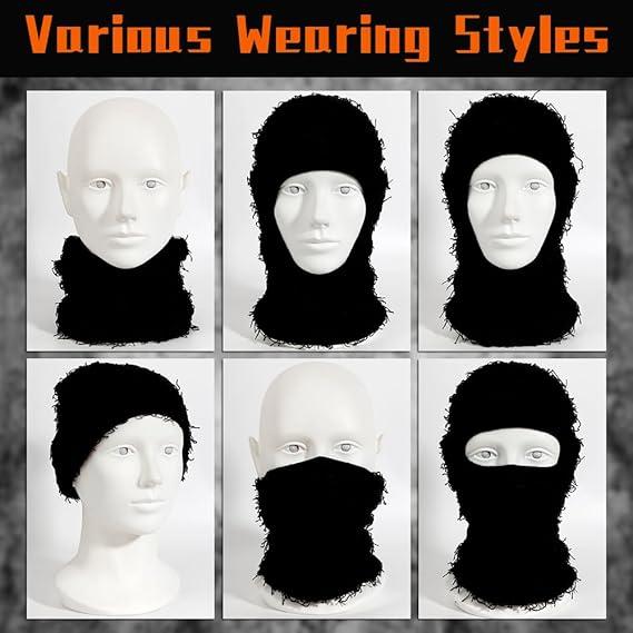 Balaclava Ski Mask Knitted for Men Women Shiesty Mask Shaggy Knitted Full Face Ski Mask Windproof Neck Warmer