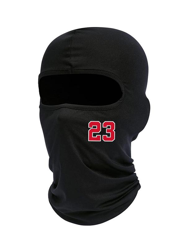 Number 23 Print Balaclava Face Mask, Windproof Sun Protection Face Covering, Outdoor Cycling Face Mask for Men & Women