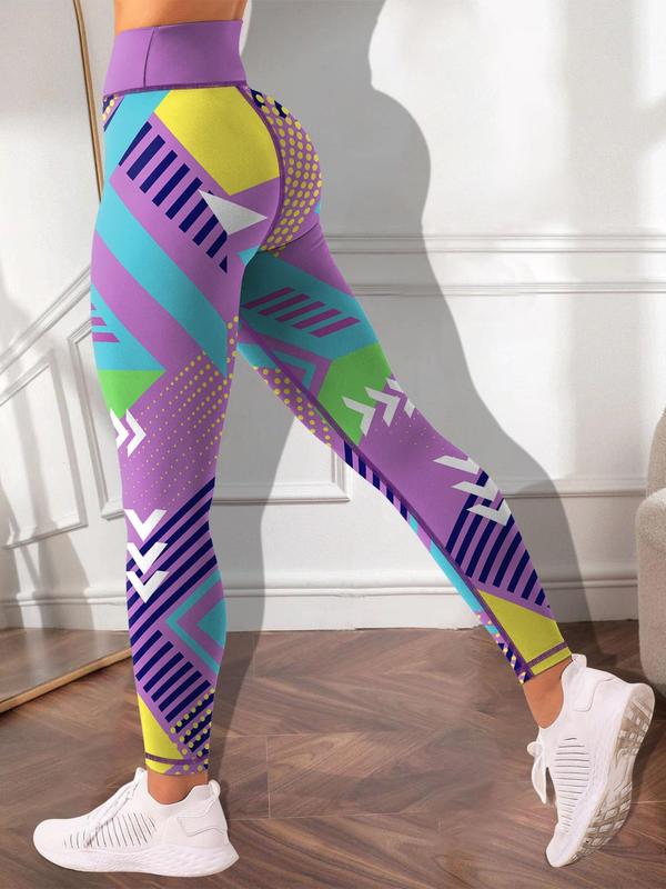 Women's All Over Print High Waist Leggings, Casual Comfy Breathable Skinny Pants for Yoga Gym Workout, Ladies Bottoms for All Seasons