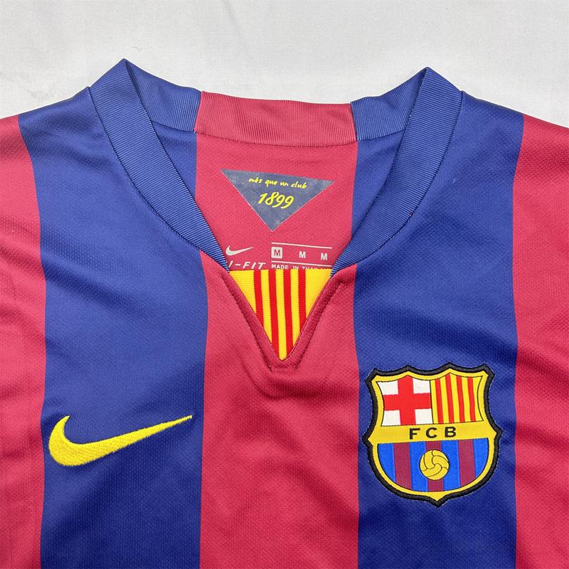 NIKE 14 15 Barcelona Home Short Sleeve 10# Messi Retro Soccer Jersey Fans Version Red Blue