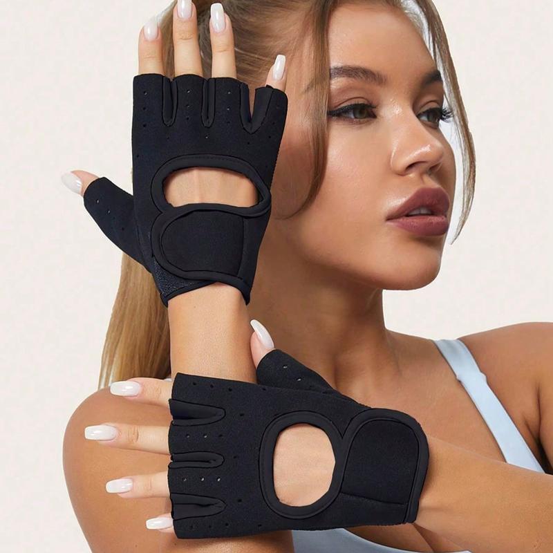 1pair Fitness Breathable Sports Gloves For Men And Women, Half Finger Anti-Slip Wrist Guard For Basketball, Dumbbell Lifting, Gym Workout, And Biking