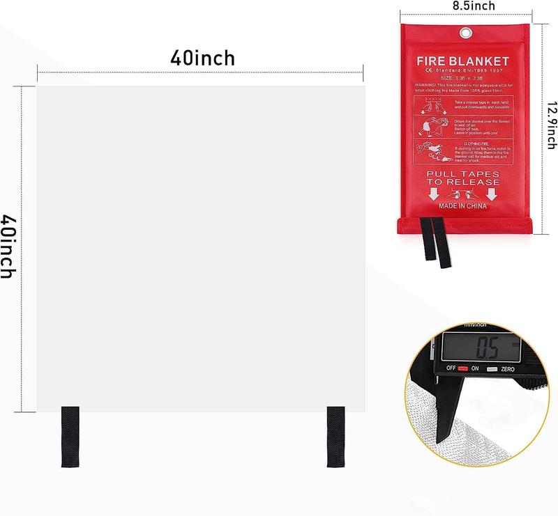 2pc Fire Blankets Emergency for Kitchen Home - Camping,Grill,Warehouse,School,Fireplace fire blanket fiberglass fire