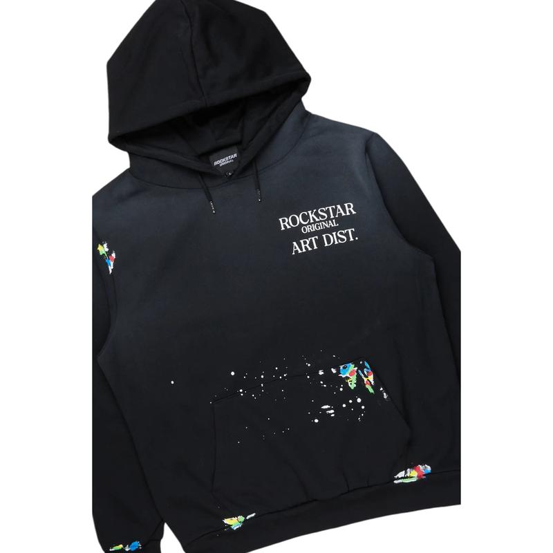 Rockstar Art Dist. Black Slim Hoodie Track Set