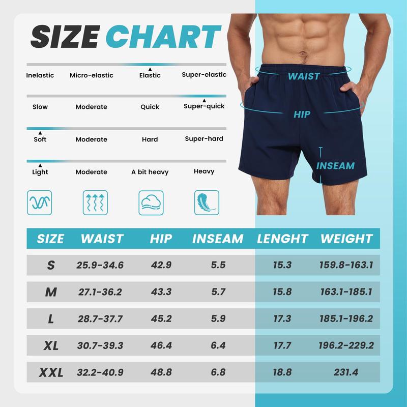 Showitty 2 Pack Men's Gym Workout Shorts with Zipper Pockets- 5' Quick Dry Athletic Running Shorts for Casual Basketball