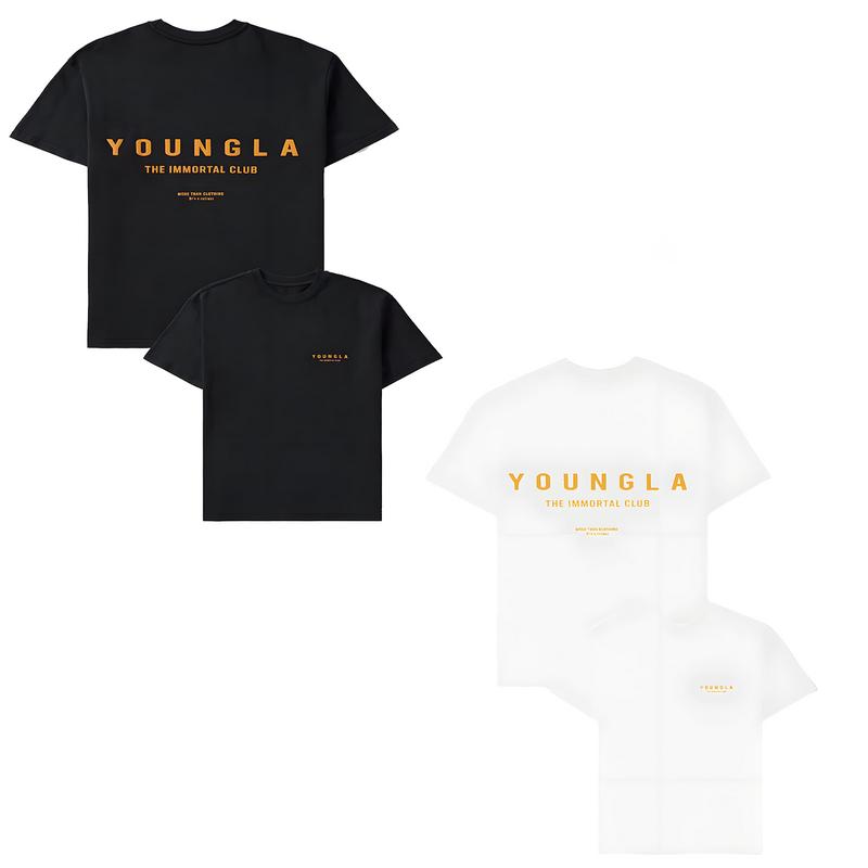 YOUNGLA T-shirt men's oversized T-shirt fitness ironing sports fitness pure cotton round neck short sleeve training suit T-shirt