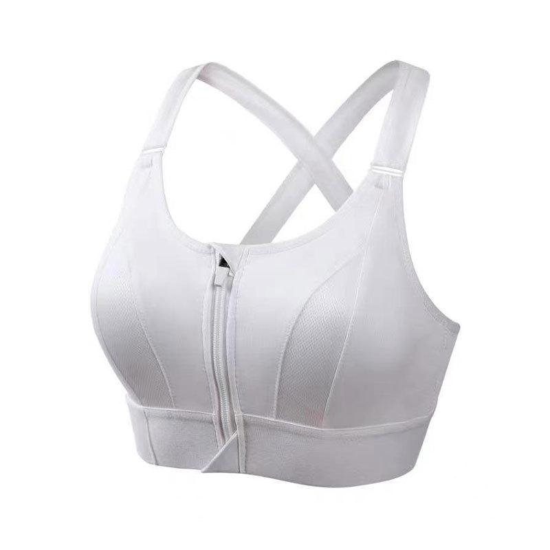 3Pcs Women's Plus Size Sports Bra, Fashion Front Zip-up Design, Breathable Full Coverage Workout Bra For Yoga & Fitness