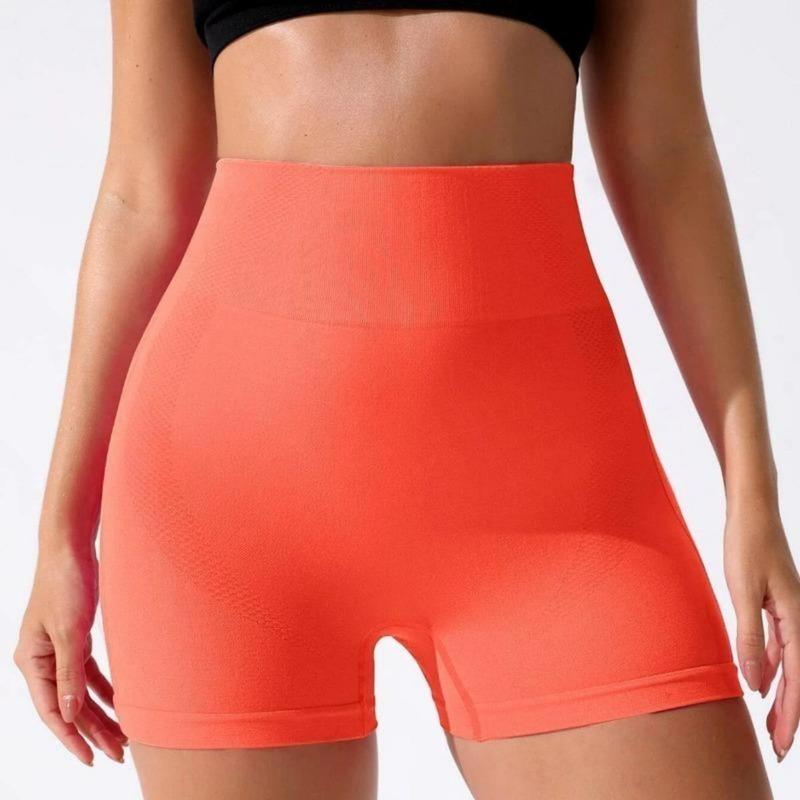 OVESPORT Women's Solid Color High Waist Gym Shorts, Summer Clothes Women, Biker Shorts, Athletic Workout Shorts, Spandex Elastic Nylon Stretch High-Waisted Lycra