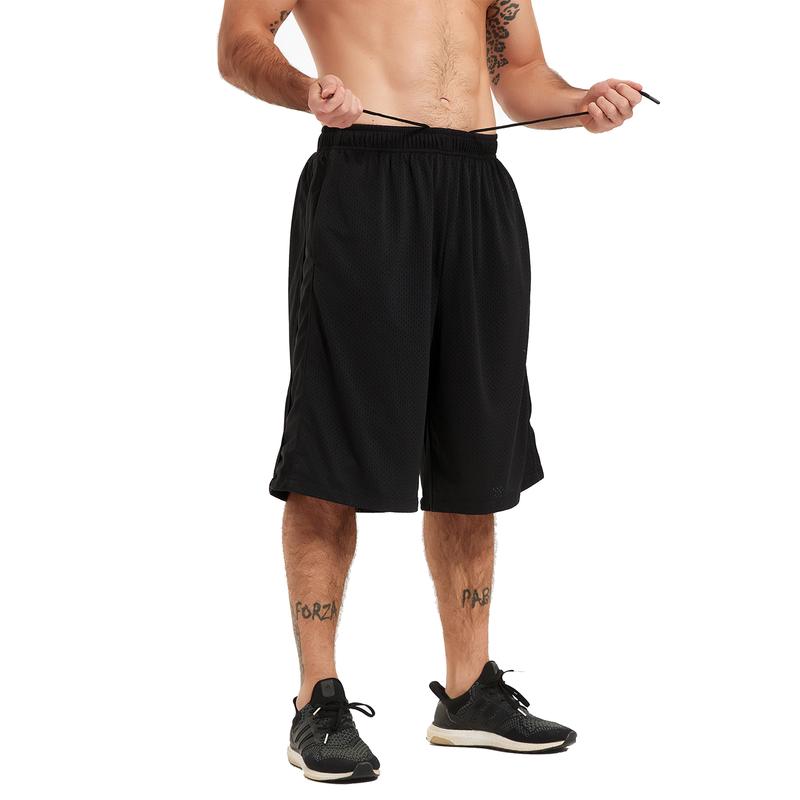 Men's Athletic Shorts Long Basketball Workout Shorts Below Knee Loose-Fit with Pockets and Elastic Waistband Quick Dry Activewear