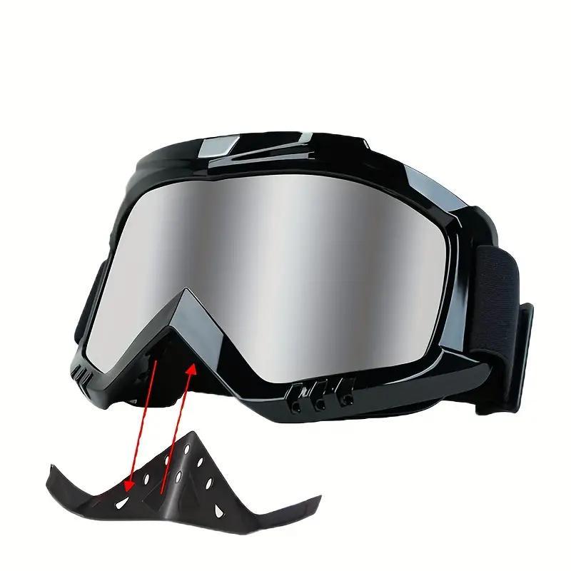 Motorcycle Goggles, Windproof & Sandproof Goggles, Motorcycle Accessories for Men & Women, Protective Gear for Motorcycle, Skiing, Cycling