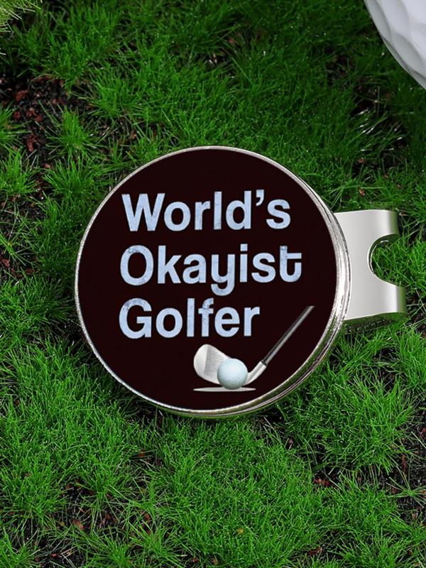 World's Okayist Golfer Letters Pattern Magnetic Golf Ball Marker, Novelty Golf Hat Clip, Golf Accessories for Men & Women for Daily Life