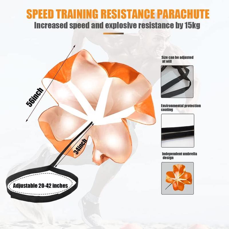 Speed Training Parachute, 1 Count Speed Resistance Parachute with Adjustable Strap, Speed Drill Training Parachute For Speed Training & Strength Training, Agility Training Equipment For Football Running, Running Essentilas