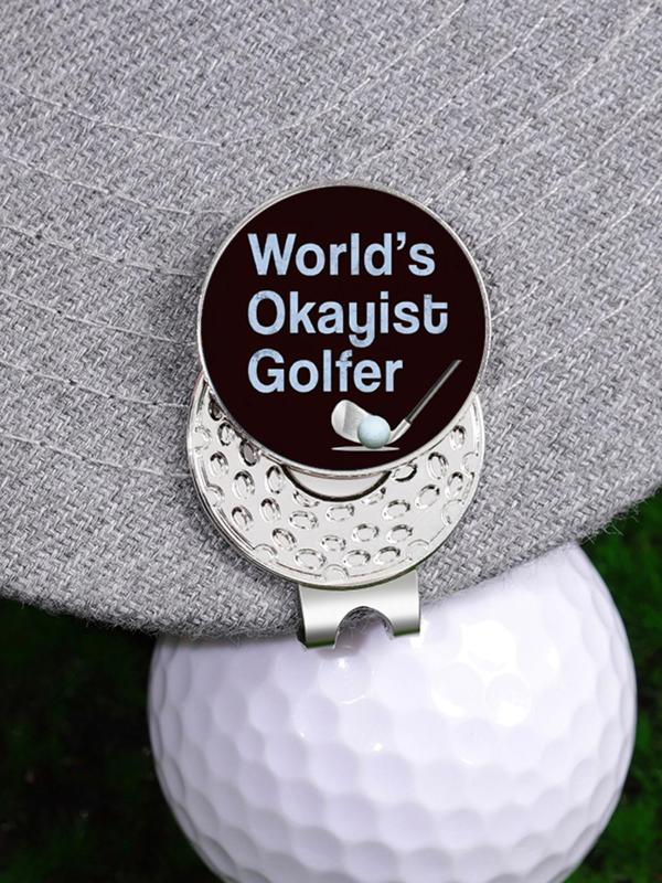 World's Okayist Golfer Letters Pattern Magnetic Golf Ball Marker, Novelty Golf Hat Clip, Golf Accessories for Men & Women for Daily Life