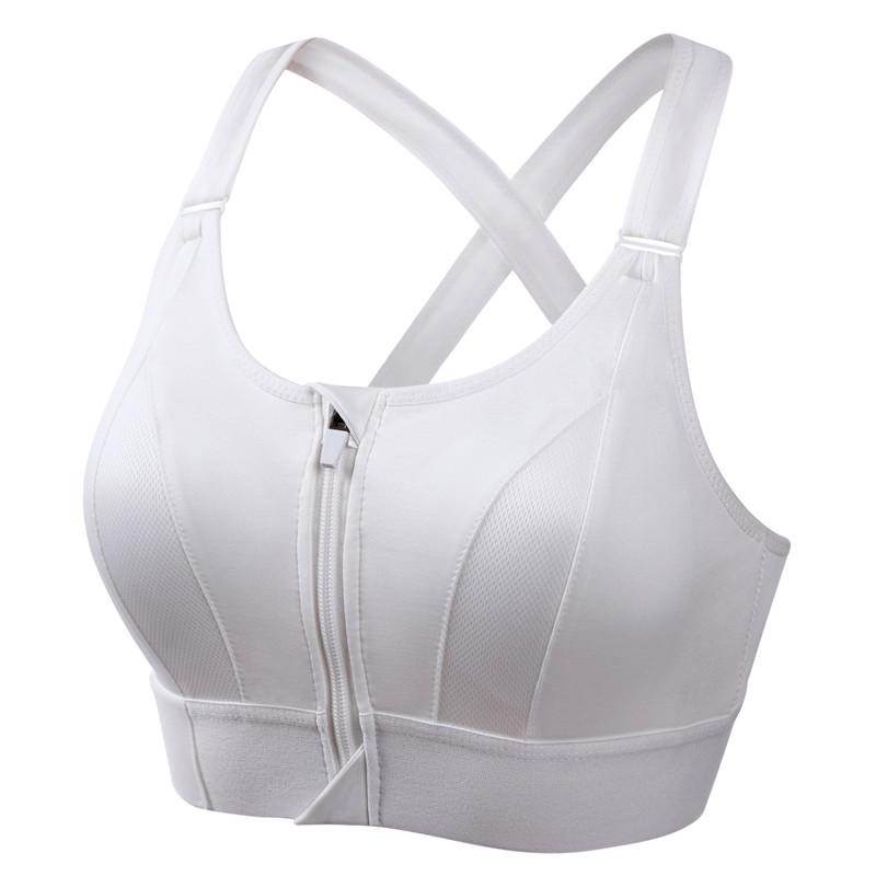 3Pcs Women's Plus Size Sports Bra, Fashion Front Zip-up Design, Breathable Full Coverage Workout Bra For Yoga & Fitness