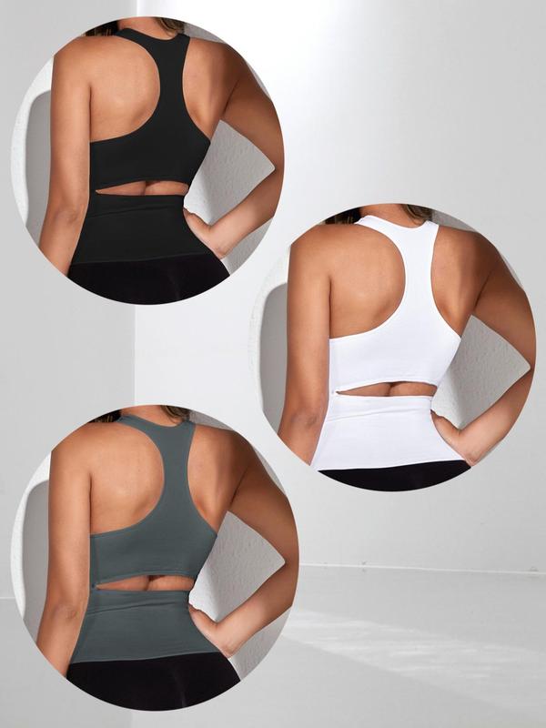 Women's Square Neck Sports Vest, Cute Gym Clothes, Solid Color Sleeveless Sports Top, High Stretch Seamless Breathable Comfortable Sports Tank Top for Yoga Running Gym Workout, Women Sport & Outdoor Clothing