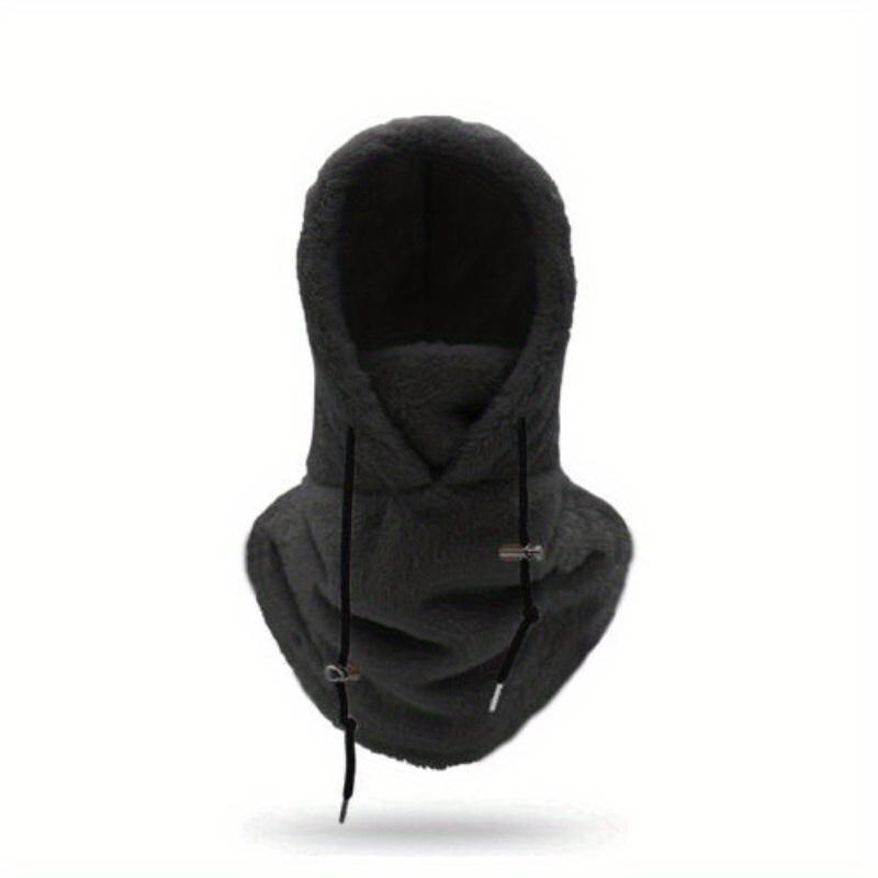 2-piece snow ski hat with hood, windproof and warm, winter full face mask, hat and scarf integrated design