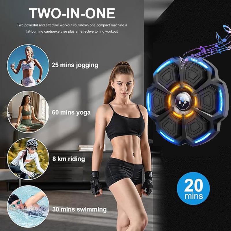 Smart Bluetooth Music Boxing Machine with Boxing Gloves for Indoor and Gym - Wall Mounted Electronic Boxing Target Workout Punching Equipment