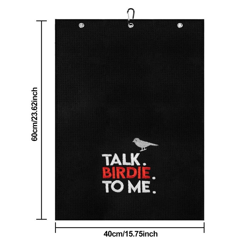 Talk Birdie to Me  Golf Towel with Quick-Dry Dual-Sided Design, Portable Carabiner, Gentle Cleaning, Durable & Easy-Care golf towel golf gift