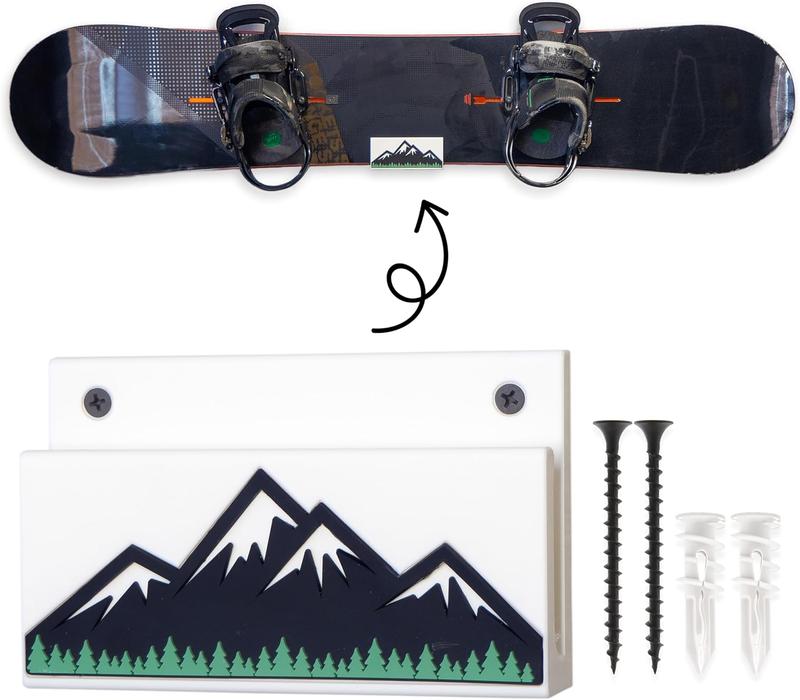 Snowboard Display Rack - Wall Mount Storage | Fits Virtually All Snowboards | Hardware Included |  (Black)