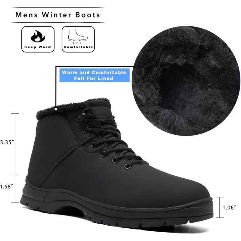 Men's Winter Snow Boots Waterproof Warm Fur Lined Anti Slip Work Ankle Shoes Lightweight Hiking Outdoor Trekking Boot botas tactic