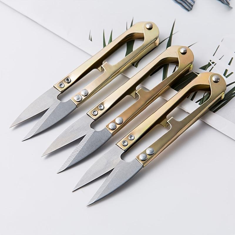 Pocket Fishing Scissors, U-spring Stainless Steel Scissors, Small Scissors, Multifunctional Scissors for Outdoor Camping Fishing