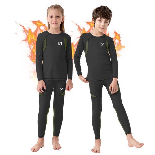 MEETWEE Winter Kids Warm Thermal Underwear Set Sport Long John Base Bottom Long Sleeve Top+Bottom long sleeve clothing