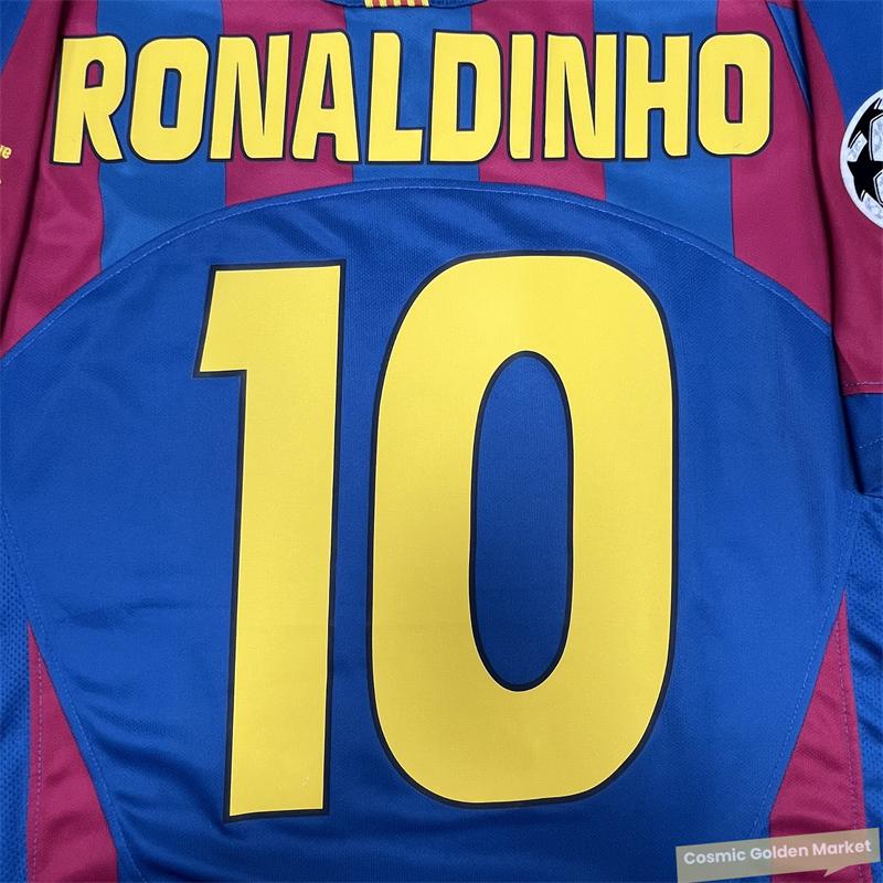 05-06 Champions League  home short sleeve NO.10 Ronaldinho Soccer Jersey