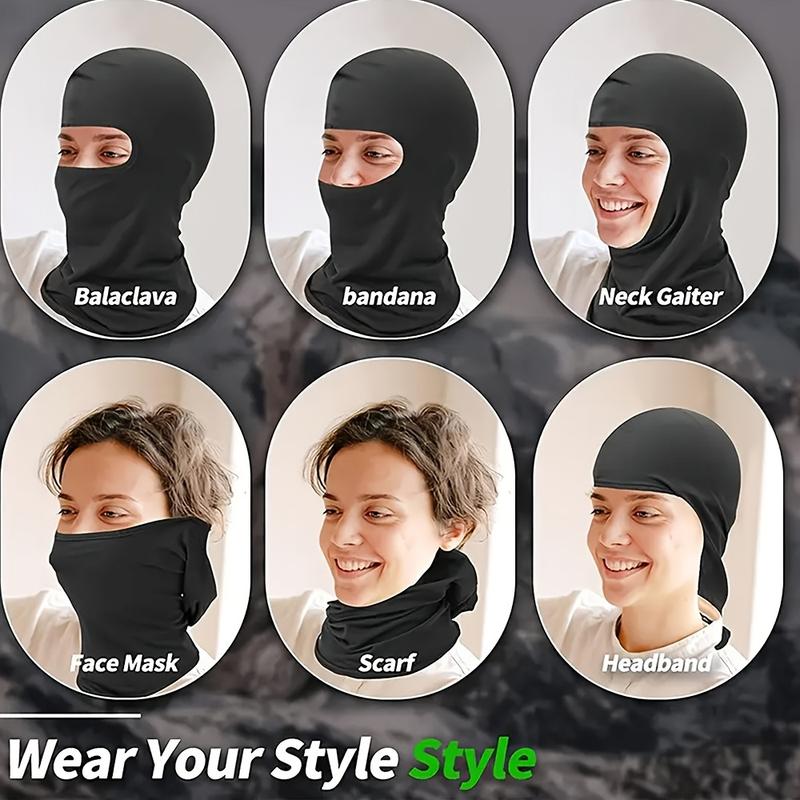 Helmet Balaclava Mask for Motorcycling - Breathable, Stretchable Black Full Face Cover, High Elasticity Lightweight Fabric Headgear, Classic Style Biking & Trekking Comfort Fit, Fast-Drying Outdoor Snowboarding Liner