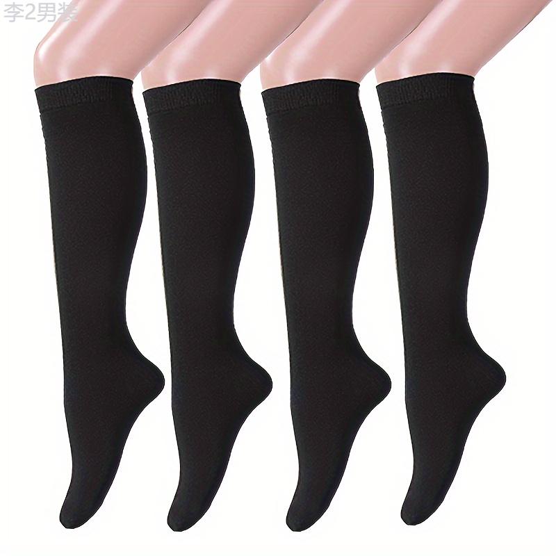 4 pairs Copper Compression Socks for Women & Men - Circulation Support for Running, Nursing, Athletic & Medical Use