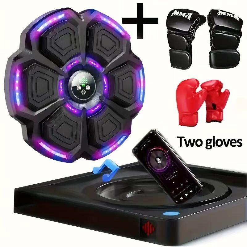 Smart Bluetooth Music Boxing Machine with Boxing Gloves for Indoor and Gym - Wall Mounted Electronic Boxing Target Workout Punching Equipment