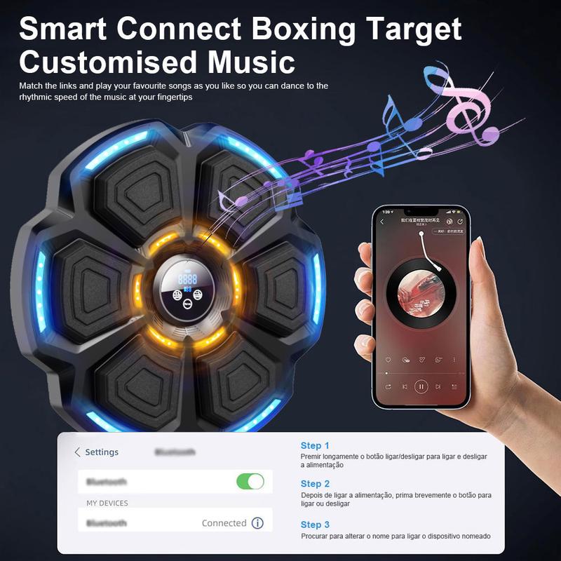 Smart Bluetooth Music Boxing Machine with Boxing Gloves for Indoor and Gym - Wall Mounted Electronic Boxing Target Workout Punching Equipment